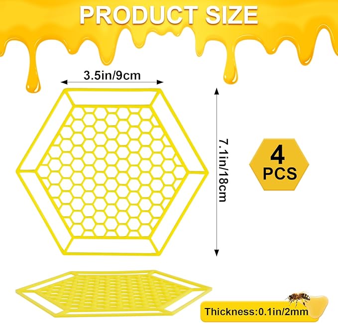 4 Pack Floating Bee Island, 7.1 Inch Bee Watering Station, Bee Bath Bee Drinking Station Bee Waterer and Butterfly Water Stations Butterfly Feeders for Outdoors Thirsty Pollinators Feeding