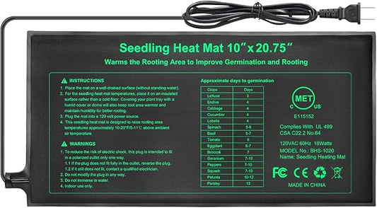 Bestio Seedling Heat Mat 10 x 20.75 in Waterproof Heat Mats for Seed Starting Seed Heating Mat for Seedling Germination,Hydroponic Plant