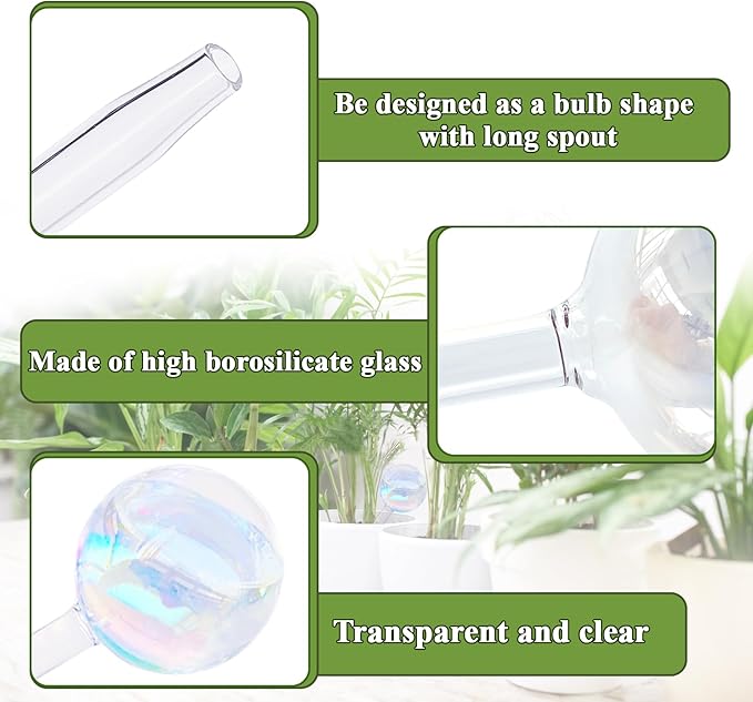 8 Pcs Plant Watering Globes,Glass Rainbow Gradient Plant Watering Globes,Self Watering Planter Insert,Automatic Plant Watering Devices for Indoor Outdoor,Flowerpot,Hanging Plants,Home Garden