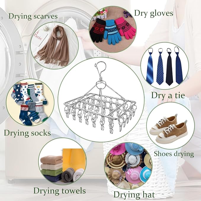 4 Pcs Hanging Herb Drying Rack for Herb Macrame Flower Drying Rack with 30 Stainless Clip Herb Dryer Hooks Space Saving Herb Dryer for Fresh and Aromatic Herbs