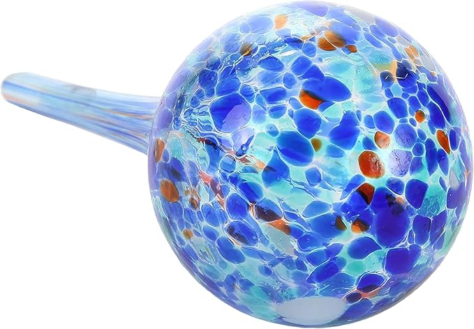 Trenton Gifts 6-Pack Plant Watering Globes - Self Watering Bulbs for Indoor & Outdoor - Hand-Blown & Colorful Aqua Globes - Measures 6" L x 2.5" D, 150ml