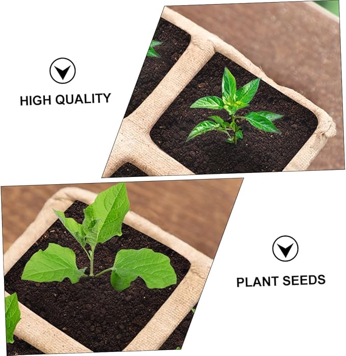 Biodegradable Pulp Nursery Pots and Planting Cases 24pcs Set with White Toppers for Seed Starting and Indoor Garden Propagation