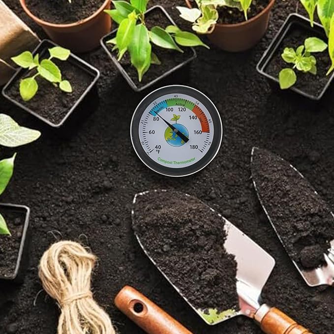 Stainless Steel Thermometer for Measuring Soil Conditions Perfect Aid for Farmers and Gardeners Alike (Earth)