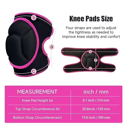 Knee Pads, Thick Sponge Anti-slip, Collision Avoidance Knee Pads, for Running, Mountaineering, House Working,Gardening Maintain (Pink, X-Large)