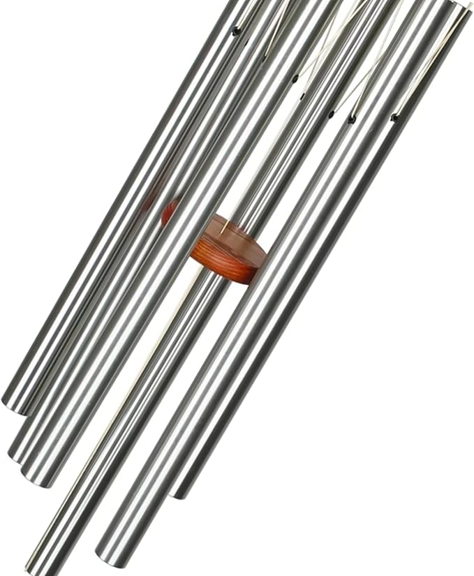 Woodstock Chimes Amazing Grace Wind Chime for Outside 40" Medium Silver,Outdoor Decor for Patio, Porch, Garden, Memorial Gift for Loved Ones AGLS