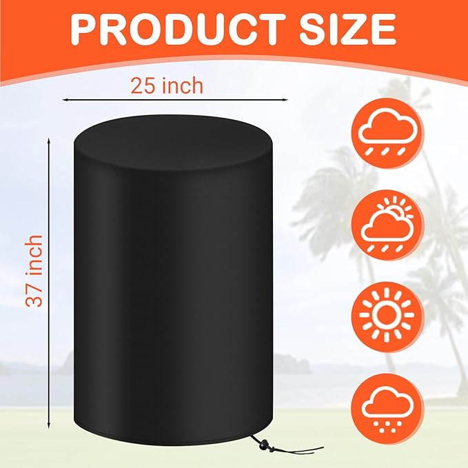 Barrel Cover, 208L Rain Barrel Covers for Outdoor Water Tank, 420D Oxford Cloth Garden and Water Storage Barrel Cover(1Pc)