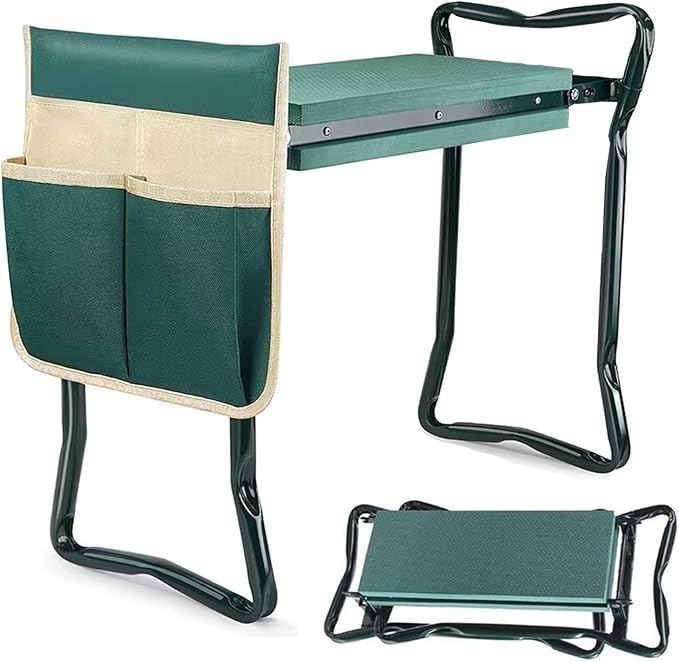 Garden Kneeler and Seat with Thicken & Widen Soft Kneeling Pad,Foldable Garden Stool Heavy Duty Gardening Bench for Kneeling and Sitting,Great Gardening Gifts for Women&Seniors