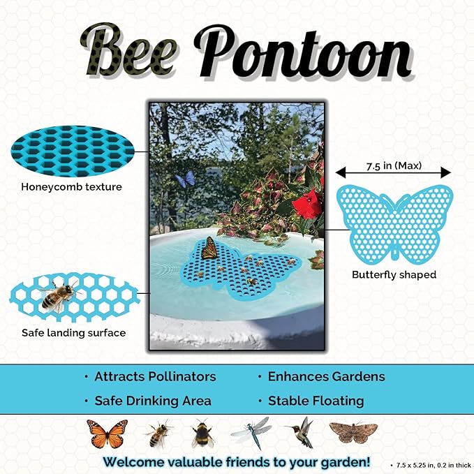 Bee Watering Station, Butterfly Watering Station, Garden Decor - Butterfly - Blue -1 Pc
