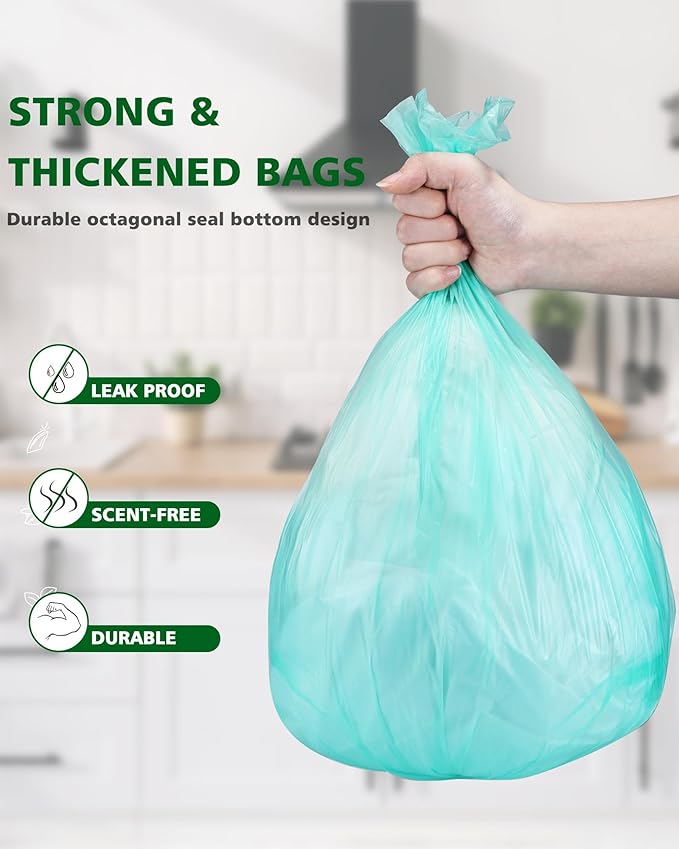 Compostable Trash Bags 1.2 Gallon 150 Packs,AYOTEE Compost Bags,Small Biodegradable Trash Bags Green Are Suitable For 1-2 Gallon And 4-8 Liter Small Trash bags can liner