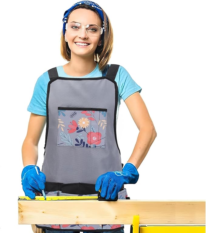 Laelr Garden Apron Oxford Cloth Work Apron With Pockets Adjustable Heavy Duty Tool Apron for Men & Women