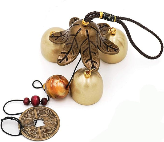 3 Bells Lucky Wind Chimes Feng Shui Wind Bell for Good Luck Home Garden Hanging Decoration Gift
