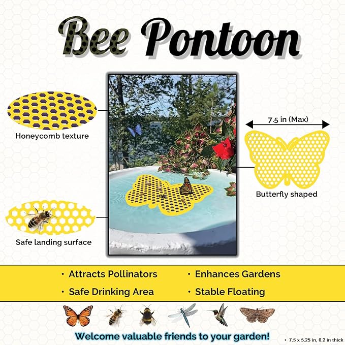 Bee Watering Station, Butterfly Watering Station, Garden Decor - Butterfly - Yellow - 1 Pc