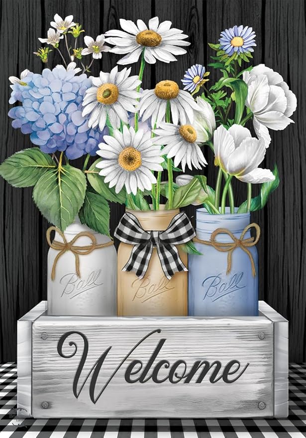 Briarwood Lane Crated Mason Jars Spring House Flag