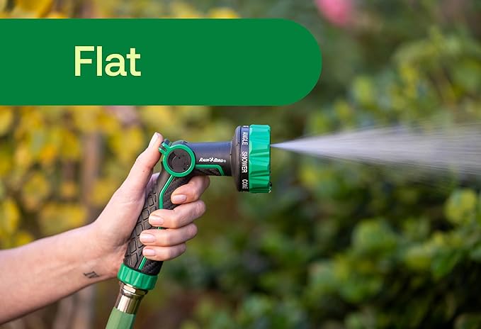 Rain Bird TCNZL8P Garden Hose Nozzle, Thumb Control, Carbon Fiber Texture, 8 Spray Patterns