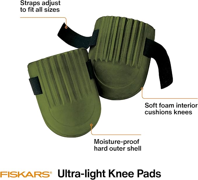 Fiskars Lightweight & Durable Knee Pads for Gardening and Housework - with Comfortable Padded Foam Cushioning (Pack of 3)