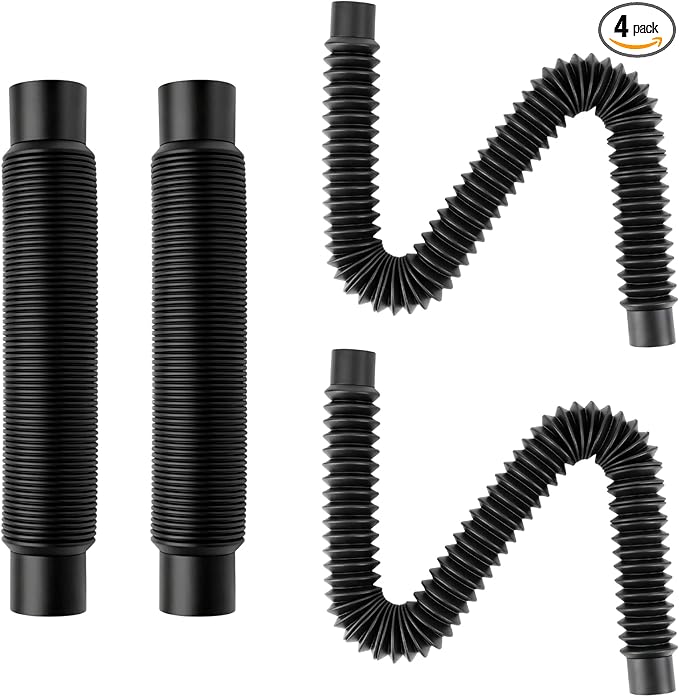 Rain Barrel Hose Connector Kit 1.25"Dia Downspout Diverter Kit Linking Rainwater Overflow Barrels to Store More Rainwater for Outdoor Home Garden(4Pcs, Each8.6"-31"Long)