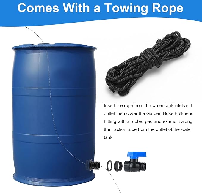 PVC Rain Barrel Spigot Kit 3/4" GHT Garden Diverter Kit With Bulkhead Fitting Garden Hose Faucet Thread Ball Valve for Water Adapter Tanks, Aquariums Rain Barrel Diverter Kit （2 Pack）
