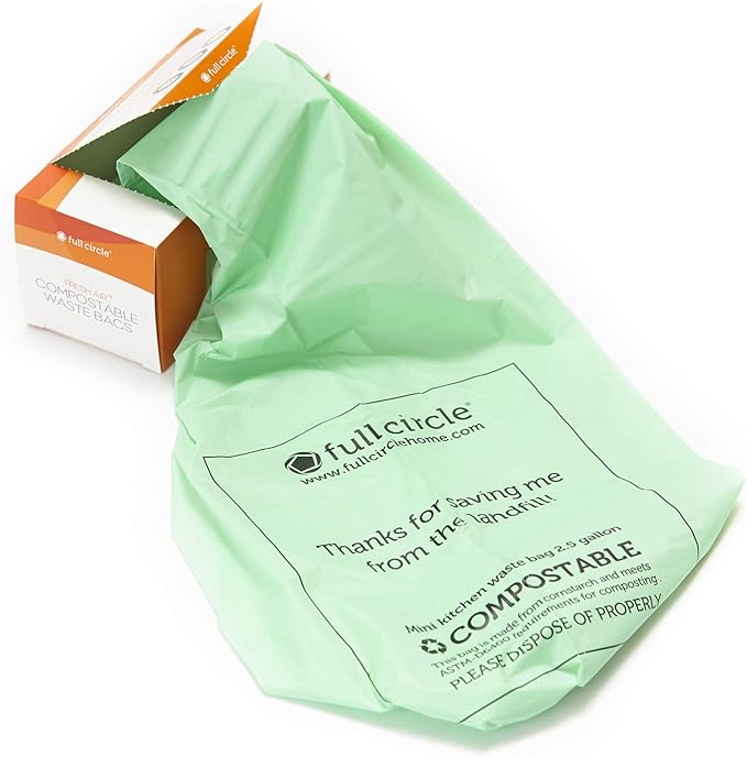 Full Circle Fresh Air Biodegradable Compost Bags, 2.5 Gallon / 25 Count, Original Scent (Pack of 2)