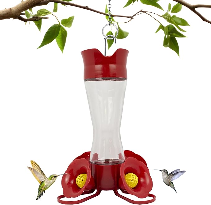 Perky-Pet 203CPBN Glass Hummingbird Feeder for Outdoors with Perches, Ant Moat, Bee Guards - Pack of 1