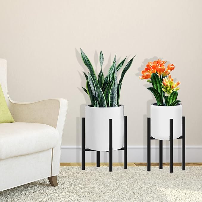 Heavy Plant Stand for 10"-16" Plant Pot Indoor Outdoor Corner, Adjustable Metal Heavy Duty for Large Pot (Black 1 Pack)