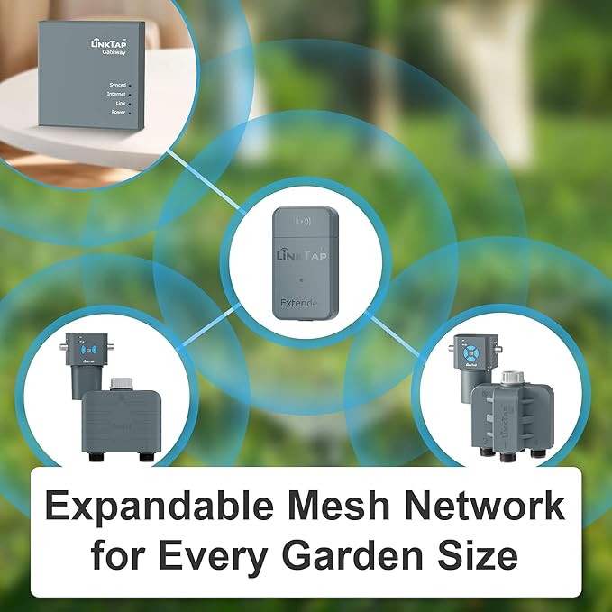 LinkTap T1 Smart 2-Zone Water Timer & Gateway, Built-in Flow Meters, Real-Time Fault Detection & Alerts, Weather Adaptive, Anti-Freeze, Better Range Than WiFi Hose Timer, IP66, Alexa, 2-Year Warranty
