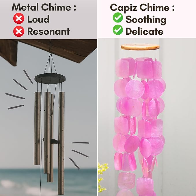 Solange & Frances Wind Chimes for Outdoors, Gifts for Mom, Wind Chimes for Outside and Outdoor Decor, Pink Decor for Women, Birthday Gifts for Women