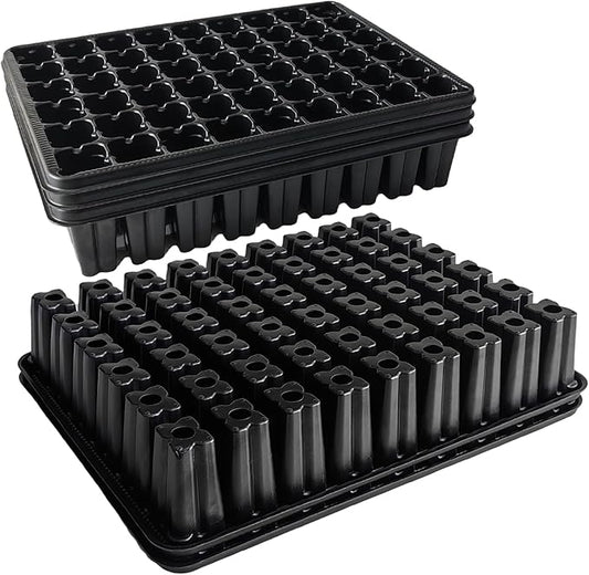 54 Cell Seed Starter Trays, 2.8" Deep Plug Tray Seedling for TD377 Nursery Tray, Super Thick Reusable Trays for Easy Transplantation (11.14inch ×14.6 inch, 5-Pack)