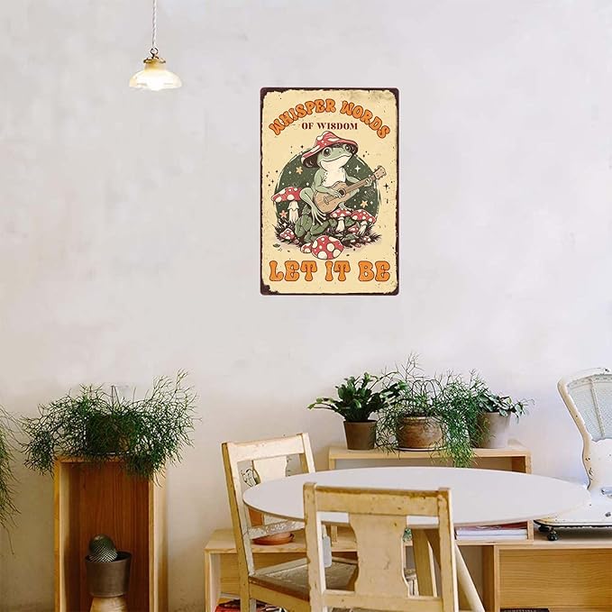 Funny Metal Signs Whisper Words Of Wisdom Let It Be Vintage Tin Sign Retro Wall Decor for Home Office Farmhouse Yard Garden Shop Cafe 8×12 Inches