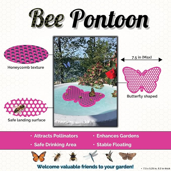 Bee Watering Station, Butterfly Watering Station, Garden Decor - Butterfly - Pink - 1 Pc