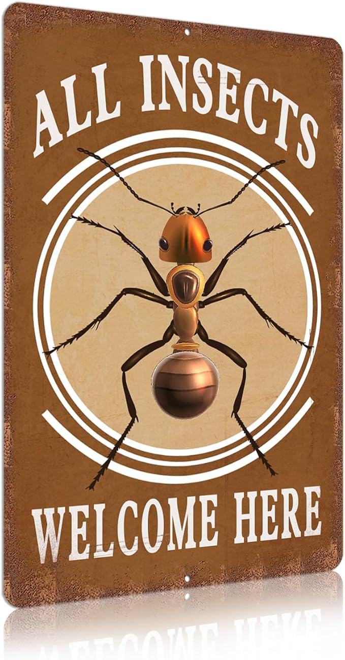 Vintage Garden Signs all pollinators welcome here Retro Yard Metel Tin Signs outdoor Aluminium Wall Decor