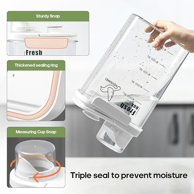 1.7 Qt/1.6 L Bird Seed Storage Container with Lids Airtight Measuring Cup, Bird Seed Dispenser Pet Food Container Are Used to Store Bird Food, Chicken Feed BPA Free (1.6L, Green)