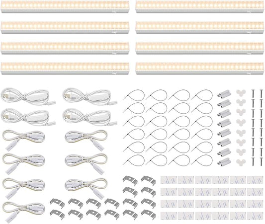 Barrina T5 Grow Lights, Grow Light Strip for Indoor Plants, 1ft Plant Lights for Indoor Growing, Full Spectrum LED Grow Light, Individual Switch, Linkable, Plug and Play, Yellow, 8-Pack