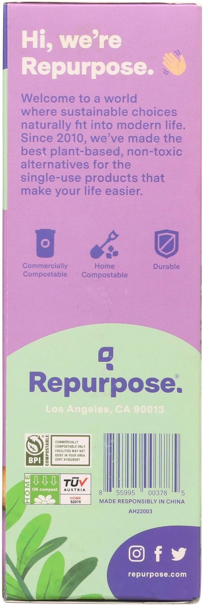 Repurpose Compostables Repurpose 100% Compostable Plant-based 13 Gallon Tall Kitchen Bags, Compostable Standards, Pack - 1