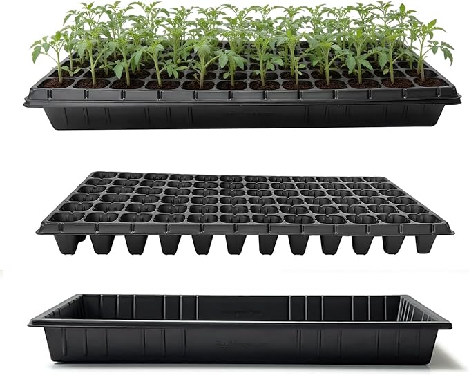 10 Pack 1020 Seed Starter Trays and 10 Pcs 72 Cell Plug Trays, Thick Durable Seedling Plastic Nursery Tray for TD538 1020 Tray Germination (10 Sets)