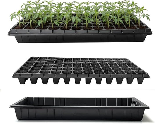 10 Pack 1020 Seed Starter Trays and 10 Pcs 72 Cell Plug Trays, Thick Durable Seedling Plastic Nursery Tray for TD538 1020 Tray Germination (10 Sets)