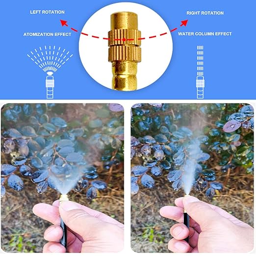 New drip Irrigation kit, Automatic Garden Watering System, Quick Connector and 360-degree Bending Dropper atomizing Copper Nozzle, Garden Plant Lawn Courtyard Watering System. (82FT)