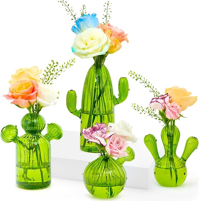 XXXFLOWER Cactus Plant Propagation Station Terrarium Jars for Plant Cuttings Air Plant Holders Unique Glass Flower Vase for Hydroponics Plants for Plant Lovers Home Garden Decor