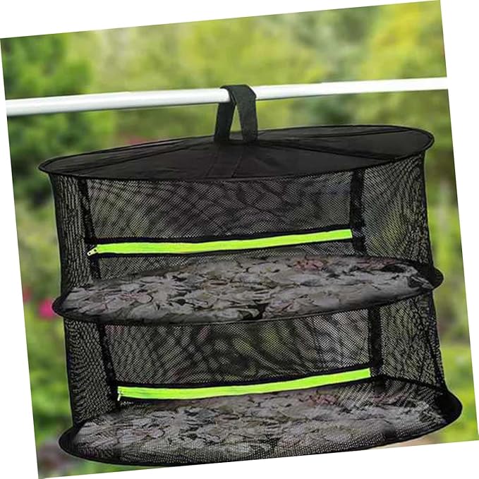Happyyami Hanging Drying Rack Frame Mesh Foldable Clothes Drying Rack Herb Garden