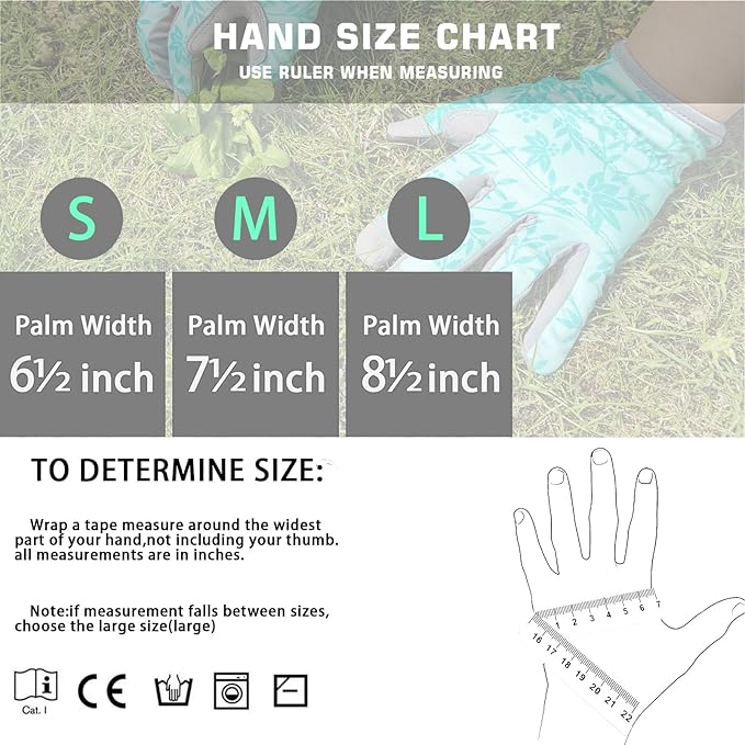 Gardening Gloves for Women Thorn Proof Garden Gloves, Leather Womens Garden Gloves Puncture Resistant, Touch Screen Working Gloves for Digging,Weeding,Planting Small