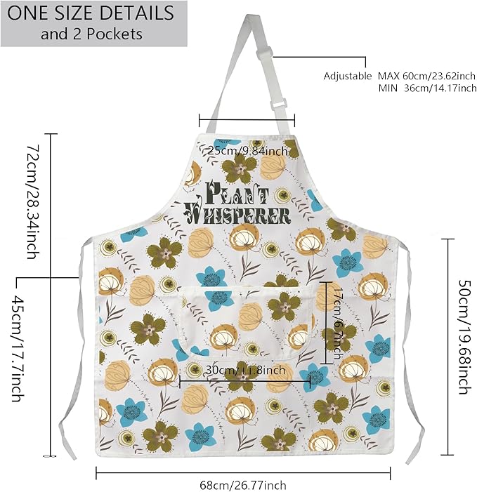 MBMSO Gardening Apron - Plant Whisperer Apron for Gardener Gifts