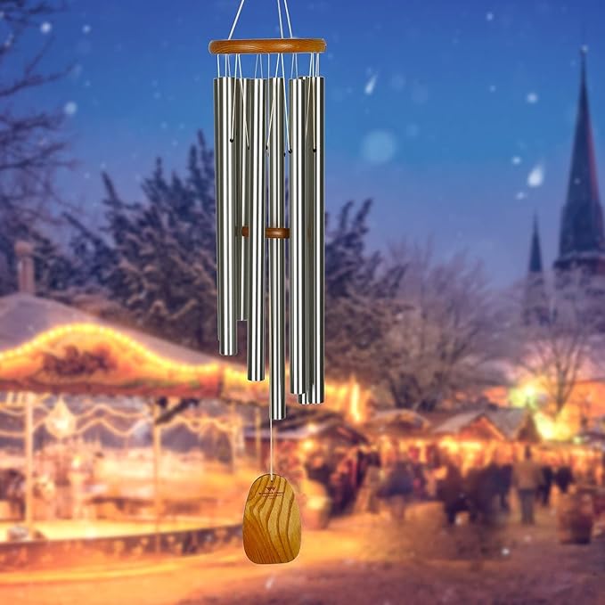 Woodstock Wind Chimes for Outside, Garden Decor, Outdoor Decor for Your Patio and Front Porch (39") Woodstock Gregorian Chimes Tenor Silver Inspirational and Memorial Wind Chime Christmas Gifts (GTS)