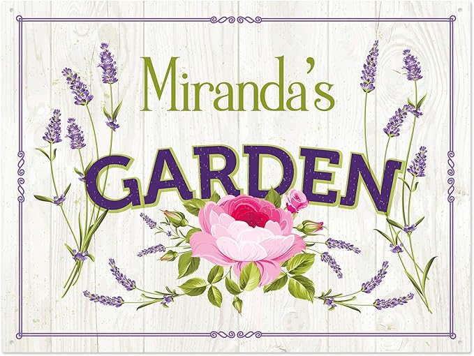 Custom Garden Sign, Present, Personalized Name/Text for Backyard Décor Sign, 18x24 Inches, Rust Free .063 Aluminum, Fade Resistant, Made in USA by Sigo Signs