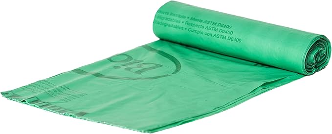 BioBag (USA) The Original Compostable Bag, 39 Gallon, 120 Count, 100% Certified Compostable Trash Bag Liners for Food Waste, Extra Strong and Durable, Trash Bag