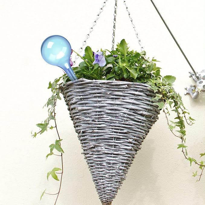 2 Pack Small Self-Plant Watering Globes – Automatic Plant Waterer Bulbs, Plant Watering System for Indoor and Outdoor Potted Houseplants, Plant Watering Devices (Blue, Small Size)
