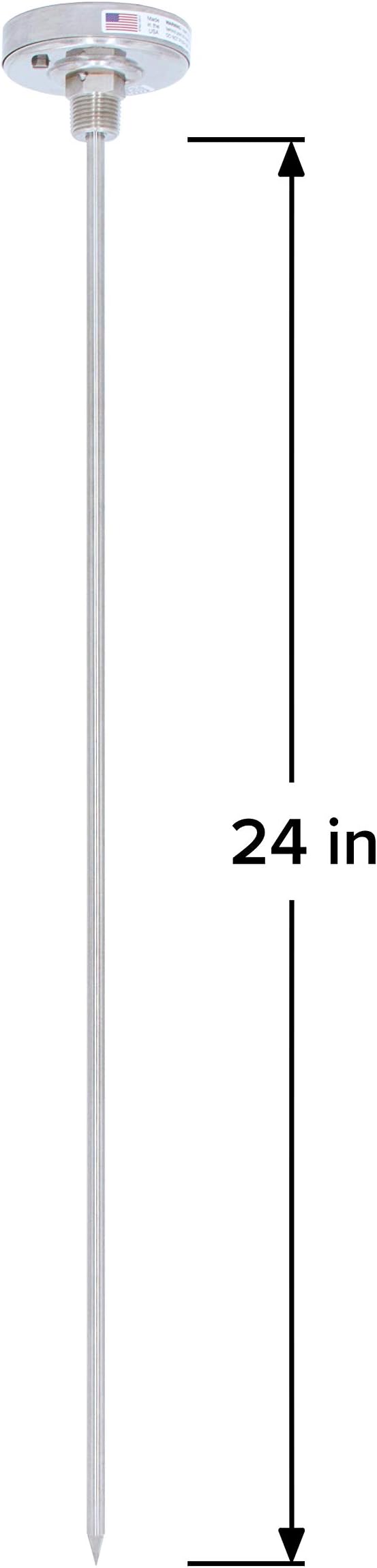 REOTEMP Heavy Duty Compost Thermometer - Fahrenheit and Celsius (24 Inch Stem), Made in The USA