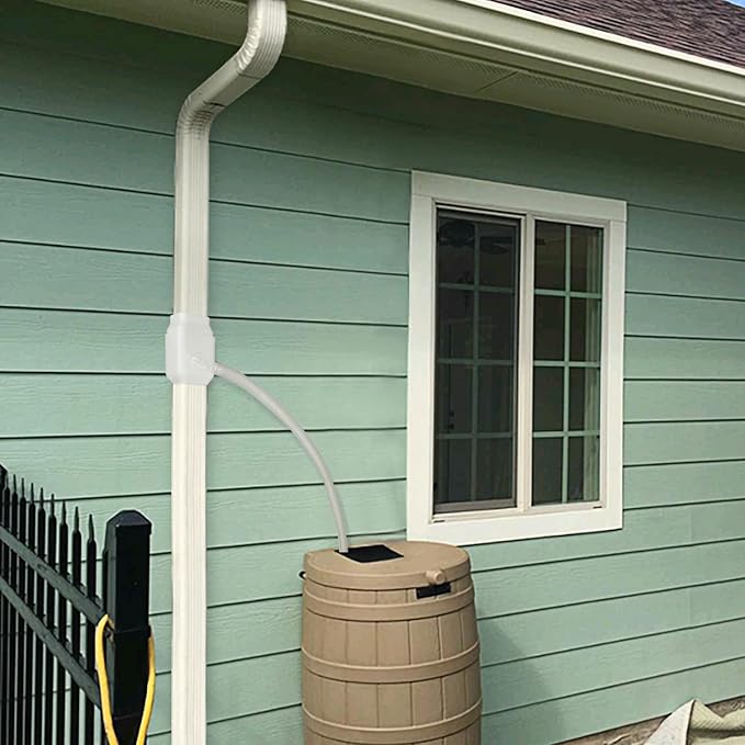 Gutter Downspout Diverter Fits for 2"x3" Standard Downspout, Rainwater Collection System with Adjustable Valve, Rainwater Diverter to Direct Water into Rain Barrel, 4ft. 1-1/4” Hose