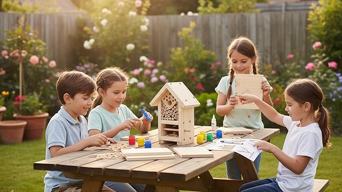 2 PK Premium Bug Hotel Kit Cedar Wood Insect Hotel - DIY Insect House Kit to Build - Backyard Bee House, Nesting Habitat Shelters, Garden Shelter for Bees, Butterflies, Bugs,Heavy Duty Thickness