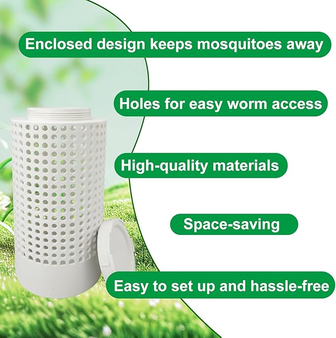 2 PCS Inground Worm Composter, Inground Worm Farm Compost Bin Kit for Raised Garden Beds at Home, Farm Compost Bin for Garden, Reducing Food Waste Composting Systems Sustainable Worm Composter.