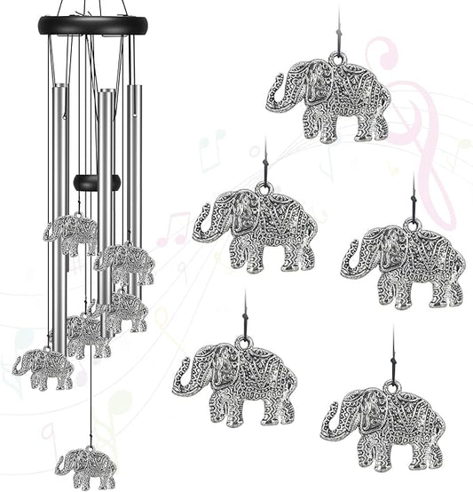 Windchimes Outdoors Clearance, Door Chime Wind Chimes for Outside Sympathy Wind Chimes for Patio Decoration, Garden Decor. Zen Garden Decor（Elephant）