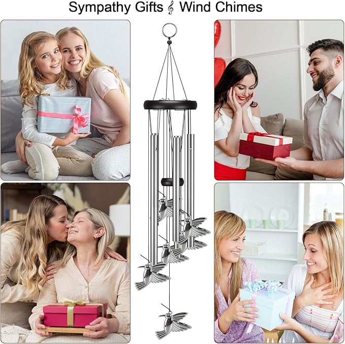 Windchimes Outdoors Clearance, Door Chime Wind Chimes for Outside Sympathy Wind Chimes for Patio Decoration, Garden Decor. Zen Garden Decor（Hummingbird）